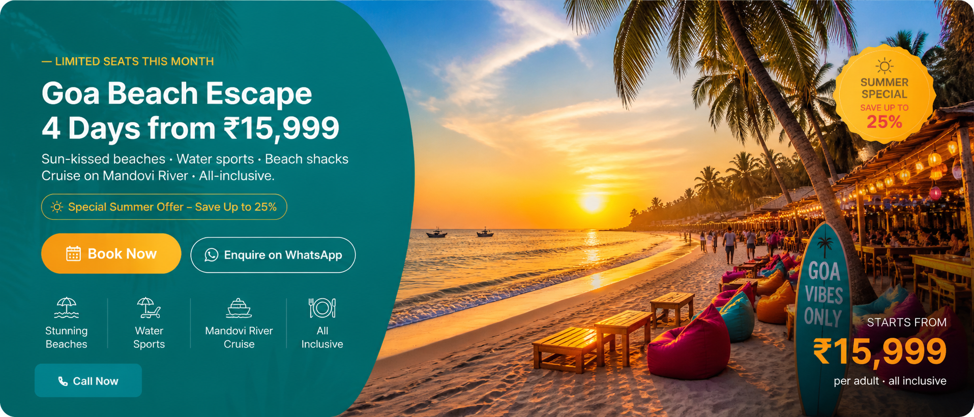Goa Beach Escape — 4 Days from ₹15,999